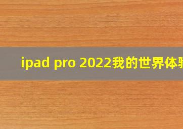 ipad pro 2022我的世界体验